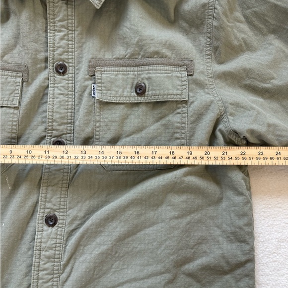 Levi's Shirt Jacket Mens Large Green Sherpa Lined Cotton Button Front Shacket - Picture 7 of 8